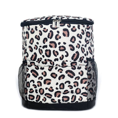 Backpack Travel Cooler Insulated Bag - Aztec and Leopard Print