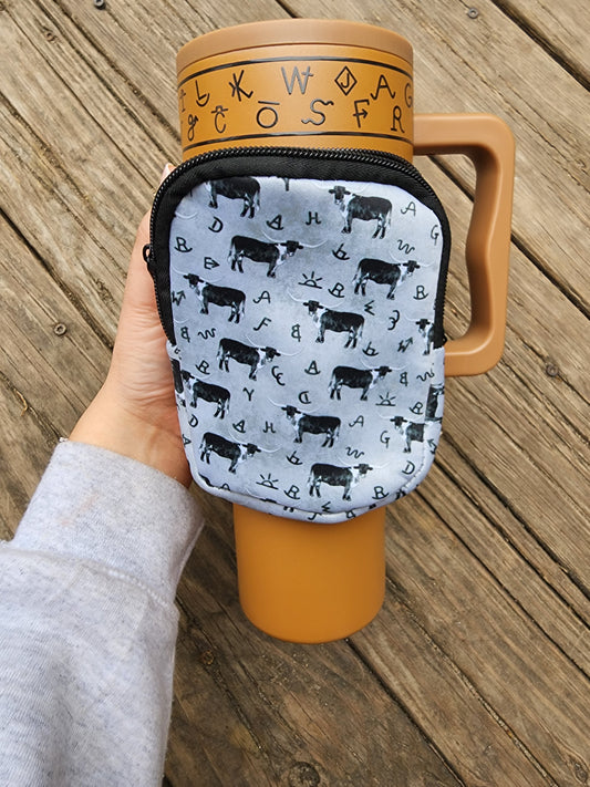 Cattle Brand Tumbler Buddy - Zipper Storage Pouch