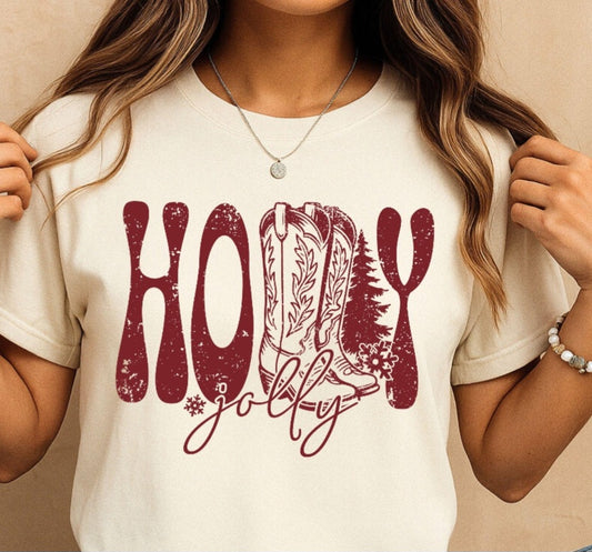 Holly Jolly Boots -  Crewneck, Hoodie, or T-Shirt